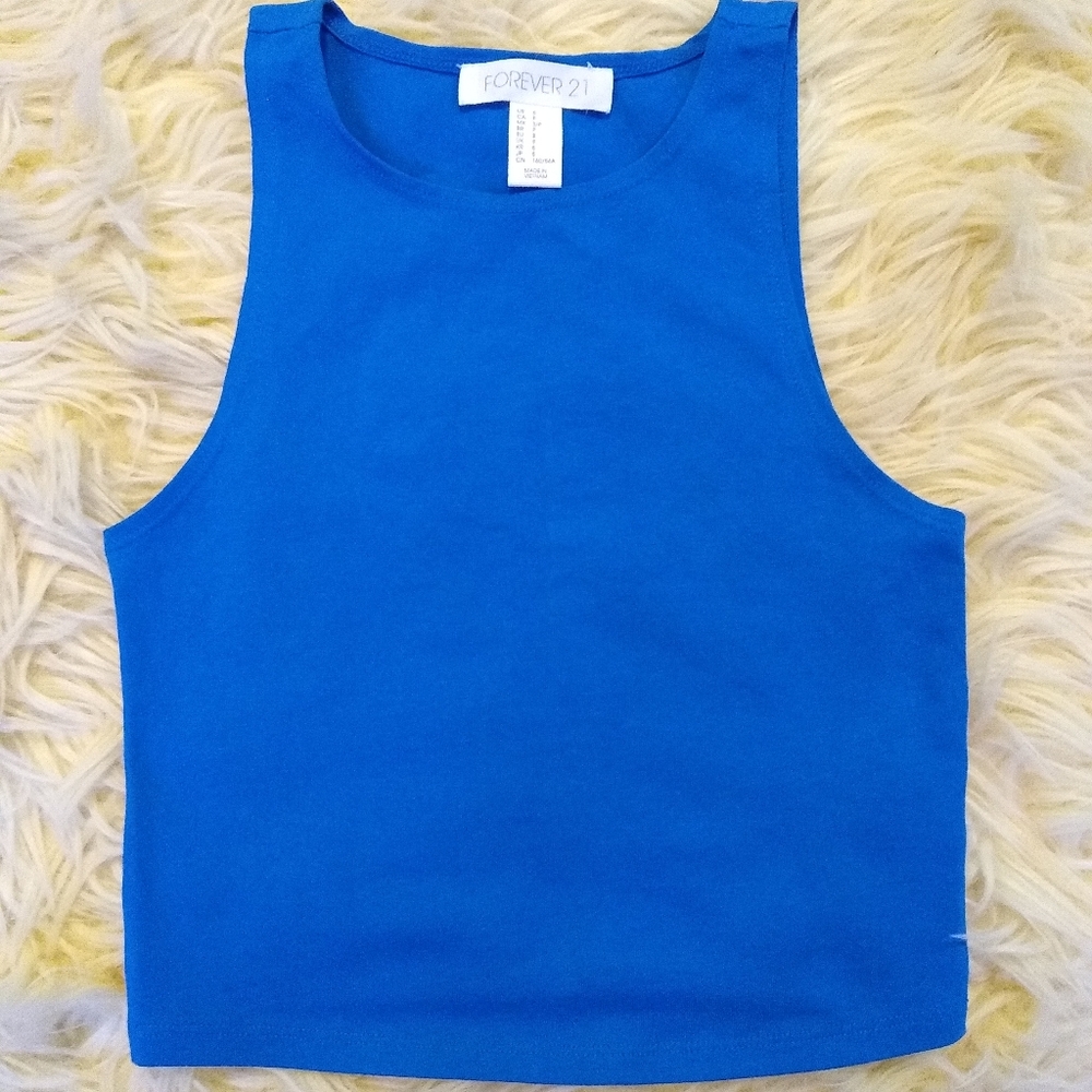 Royal Blue Crop Tank Top